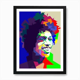 WPAP illustration Jimi Hendrix was an iconic American musician, singer, and songwriter, widely regarded as one of the greatest and most influential guitarists in the history of rock music. Art Print