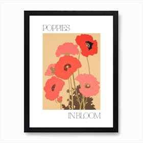 Poppies In Bloom Flowers Bold Illustration 4 Art Print