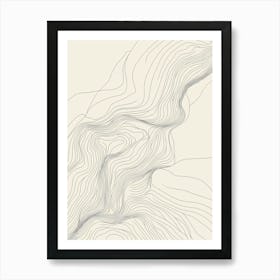 Wavy Lines On A Map Art Print