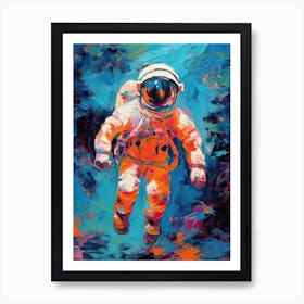 Astronaut Colourful Oil Painting 2 Art Print