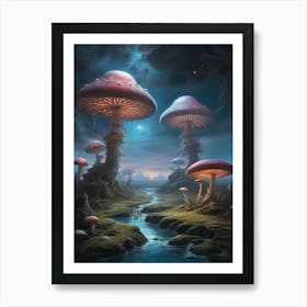 Mushrooms In The Sky Art Print