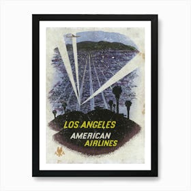 Vintage Travel Poster ― Los Angeles American Airlines Art Print