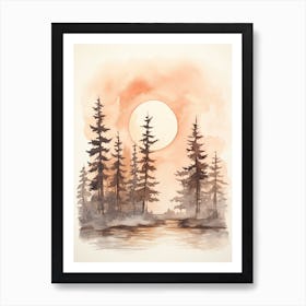 Watercolour Of Hoia Baciu Forest   Romania 1 Art Print