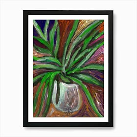 Houseplant - green hand painted plant greenery vertical Anton Maliar living room Art Print