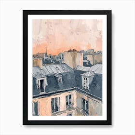 Paris Rooftops Morning Skyline 7 Art Print