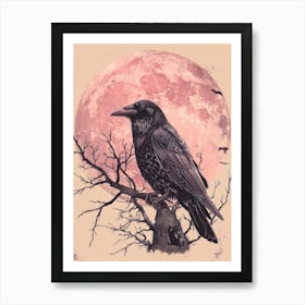 Raven In The Moonlight 1 Art Print