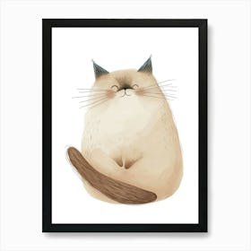 Persian Cat Clipart Illustration 2 Art Print