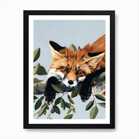 Fox In The Tree 2 Art Print