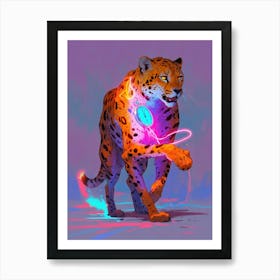 Neon Cheetah Art Print
