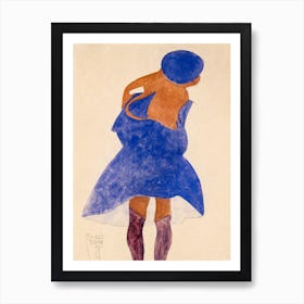 Standing Girl, Back View, Egon Schiele Art Print