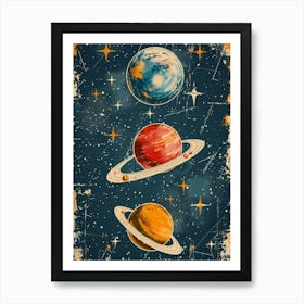 Retro Space Poster 1 Art Print