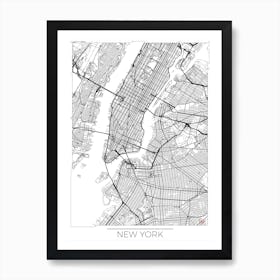 New York Map Minimal Art Print