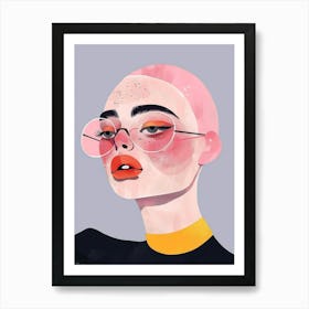 Girl With Glasses 11 Art Print