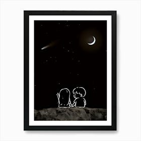 Couple In The Moonlight Art Print