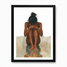 Naked Woman In Water Art Print