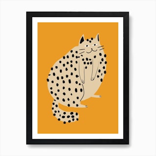 Orange Plump Cat Art Print