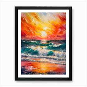 Sunset At The Beach 7 Art Print