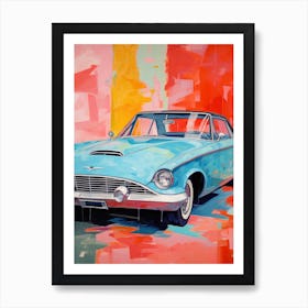 Ford Thunderbird Vintage Car Matisse Style Drawing Colourful 0 Art Print