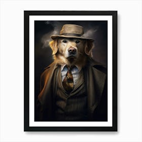 Gangster Dog Golden Retriever 2 Art Print