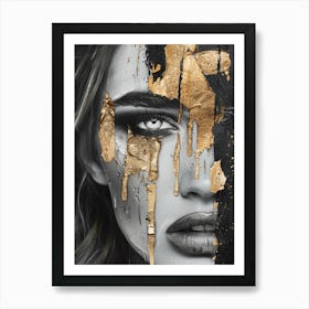 Gold And Black 26 Art Print