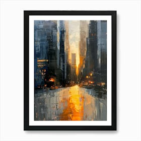 Sunset In New York City Art Print