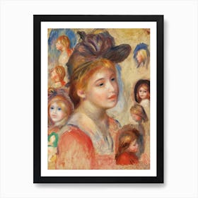 Study Of Girls Heads (1893), Pierre Auguste Renoir Art Print