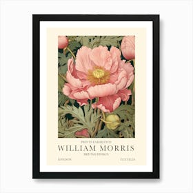 William Morris London Exhibition Poster Big Pink Flower Art Print