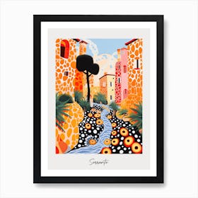 Poster Of Sorrento, Italy, Illustration In The Style Of Pop Art 2 Art Print