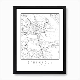 Stockholm Sweden Street Map Art Print
