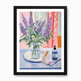 A Vase With Lavender, Flower Bouquet 2 Art Print