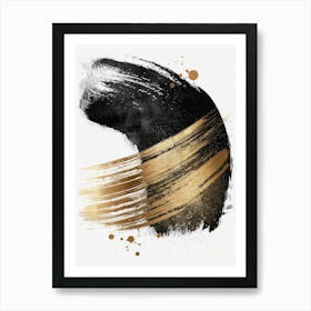 Gold Brush Strokes 8 Art Print