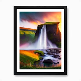 Seljalandsfoss, Iceland Nat Viga Style (2) Art Print