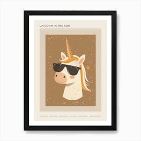 Unicorn With Sunglasses Muted Pastel 1 Poster Art Print