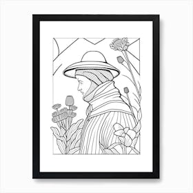 Beekeeper William Morris Style Art Print