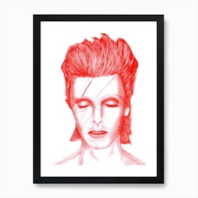 Red Bowie Art Print