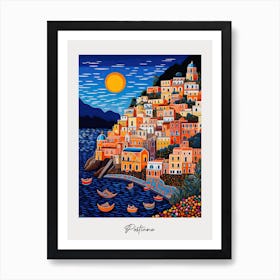 Poster Of Postiano, Italy, Illustration In The Style Of Pop Art 4 Art Print