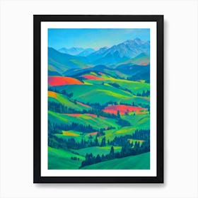 Tatra National Park Poland Blue Oil Painting 2  Art Print