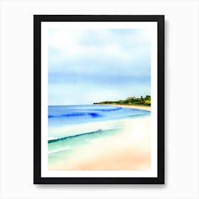 Sandbanks Beach, Dorset Watercolour Art Print