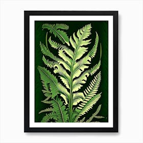 Sword Fern Vintage Botanical Poster Art Print