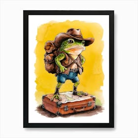 Frog In Hat Art Print