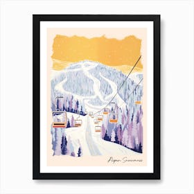 Poster Of Aspen Snowmass   Colorado, Usa, Ski Resort Pastel Colours Illustration 1 Art Print