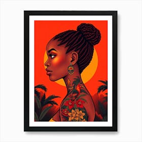 Tattooed Woman 5 Art Print