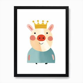 Little Pig 4 Wearing A Crown Art Print