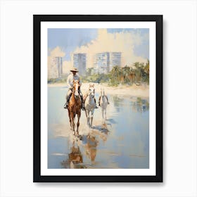 Horse Painting In Miami Beach Post Impressionism Style 11 Art Print