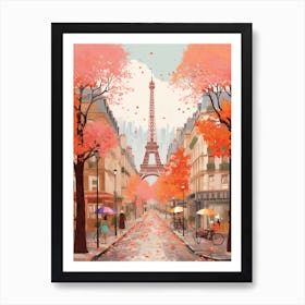 Paris In Autumn Fall Travel Art 1 Art Print