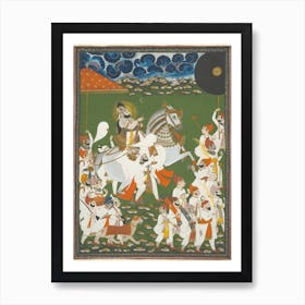 Maharana Bhim Singh In Procession Art Print