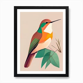 Rufous Hummingbird Bold Graphic Art Print