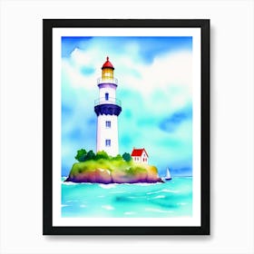 Lighthouse Ocean Beach Art Print