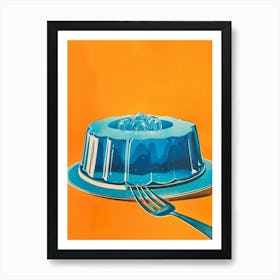 Retro Blue Jelly Vintage Cookbook Inspired 1 Art Print