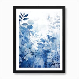 Blue And White Watercolor Painting Art Print